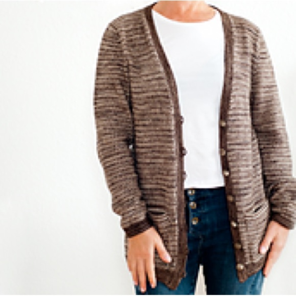 Vintage wool lane brown medium/large brown cardigan